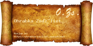 Ohrabka Zsüliet névjegykártya